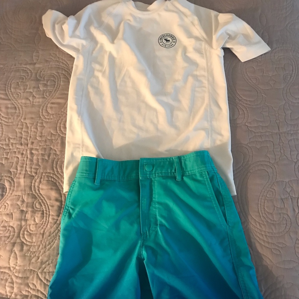 Boys Bathing Suit with Rash-guard Shirt